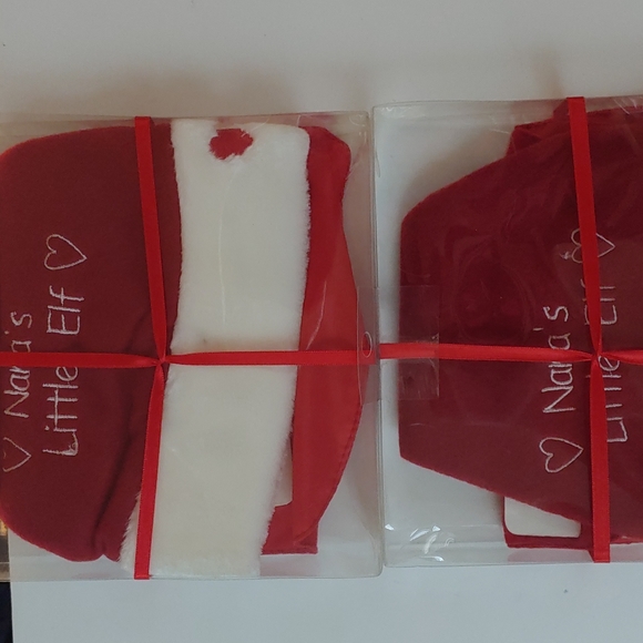 Santa Hat & Bib Nana's elf Christmas 4pc set - Picture 9 of 12